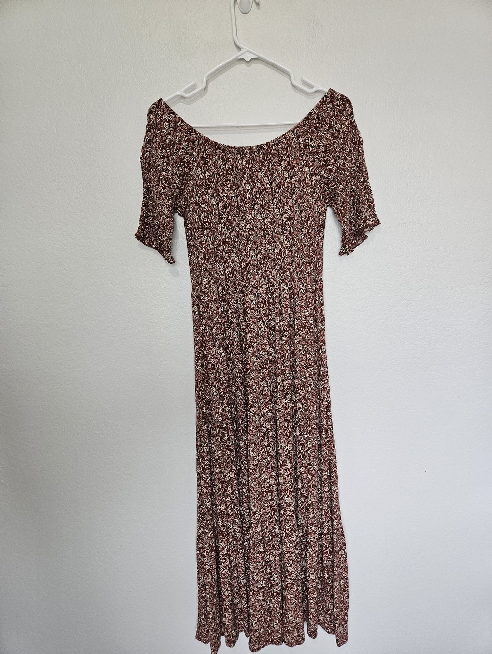 Natural Life | Floral Tiered Smocked Midi Long Dress Off The Shoulder Large / XL - Picture 7 of 7